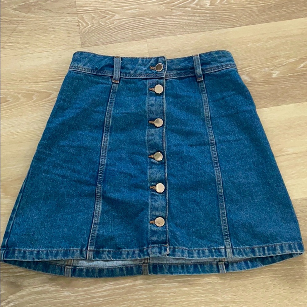Jean Button- Up Skirt
